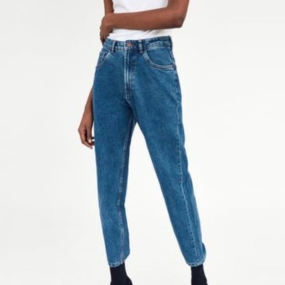 Zara Authentic Denim by TRF High Waisted Mom Jeans